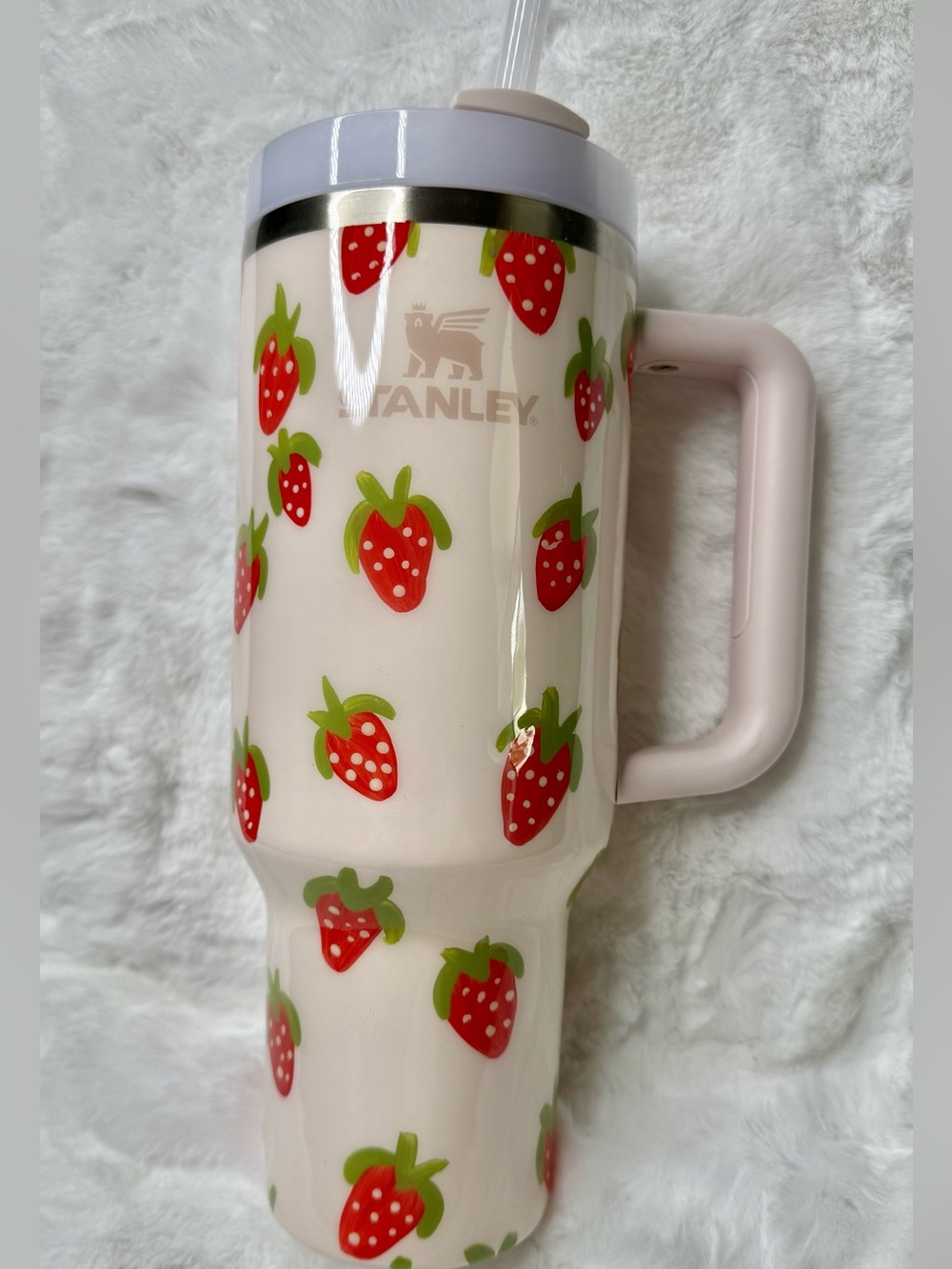 Custom Hand painted Strawberry Stanley Tumbler 40oz